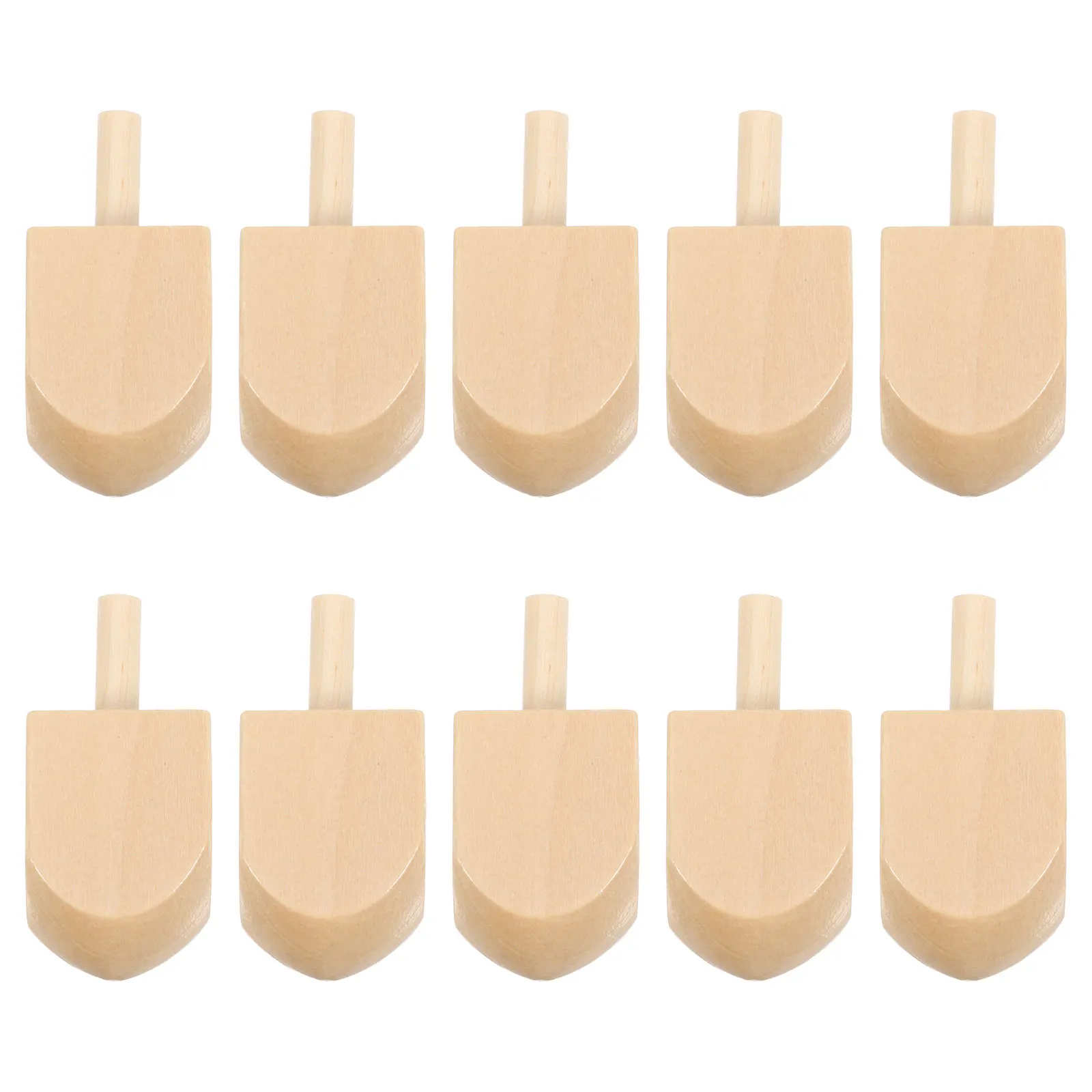 10pcs Blank Wooden Dreidels Unfinished Natural Wood Dreidels For Hanukkah Party Diy Projects Crafts Family Party Supplies