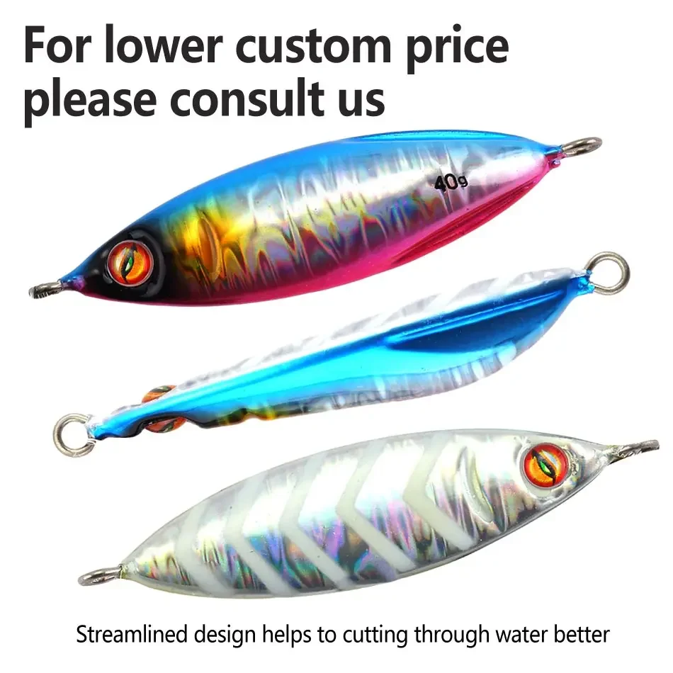 MOOKZZ SLOW Jinging 30g 40g 60g 80g Slow fall Jig lures Artificial Hard bait jingging lures for sea fishing Fishing tackle