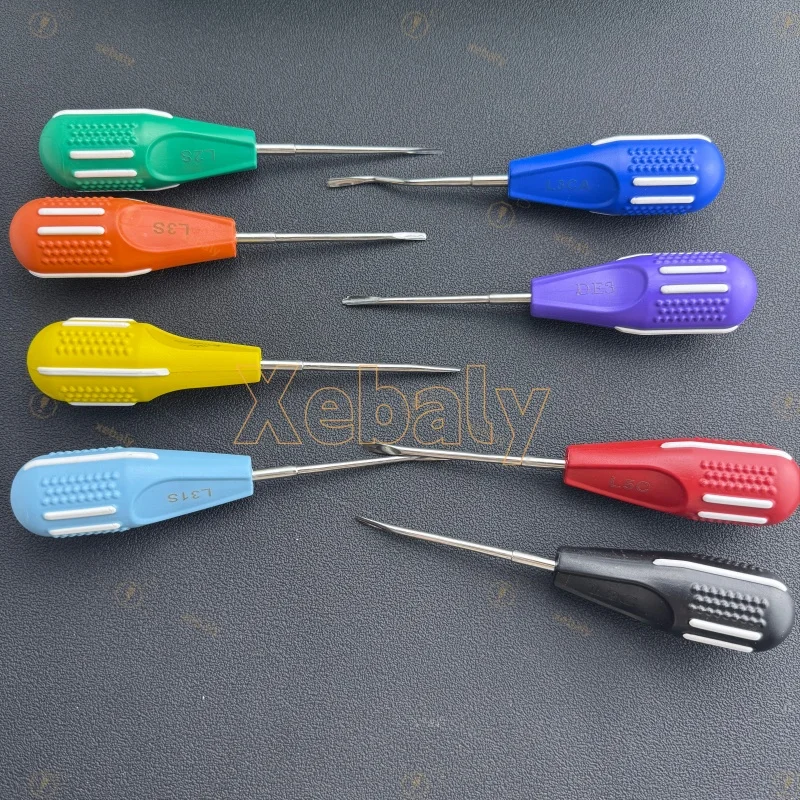 8-piece Dental Dislocation Elevator Dental Bending Root Elevator Minimally Invasive Tooth Extraction Kit Dental Surgical Tools