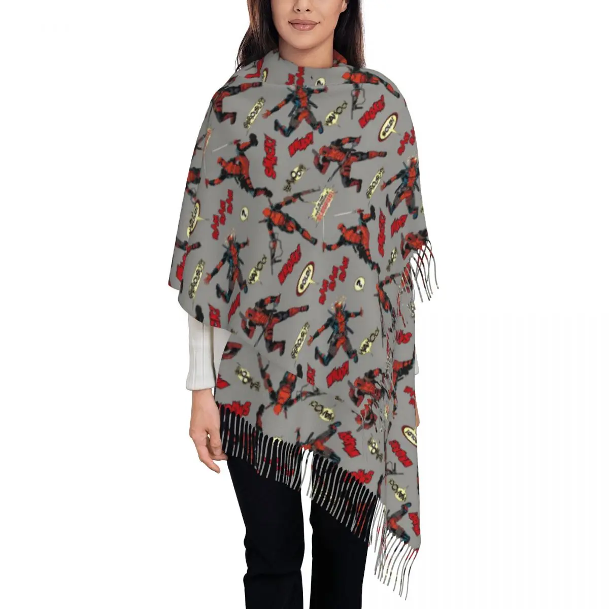 

Шарф из фильма «Дедпул» с принтом на заказ для мужчин и женщин, зима-осень, теплые шарфы, шаль, накидка