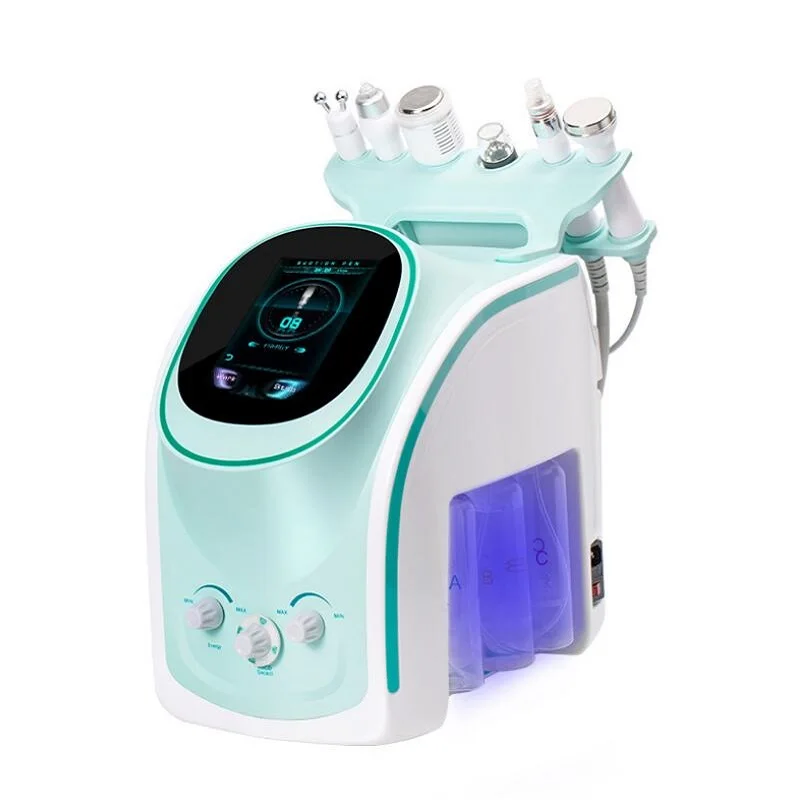 6IN1 Hydrogen Oxygen Water Aqua Peeling Machine Injector Face Skin Rejuvenation Lifting Cleaning Blackhead Removal Skin Detector