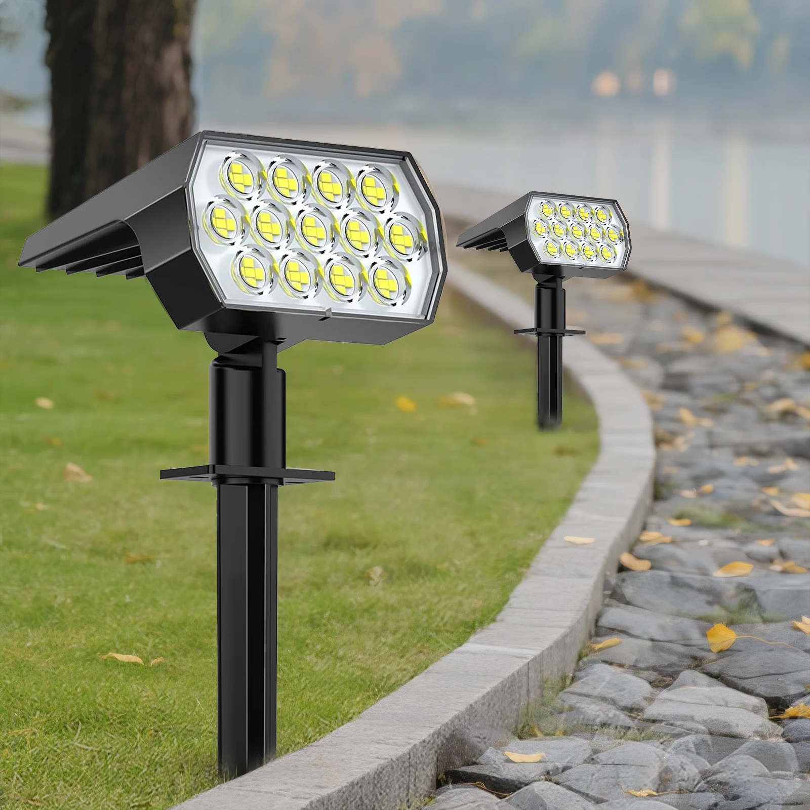 Outdoor Solar Spot Lights 52/48/29/56 LED 3 Modes Waterproof IP65 Landscape Spotlights for Walkway Yard Garden Wall Lighting