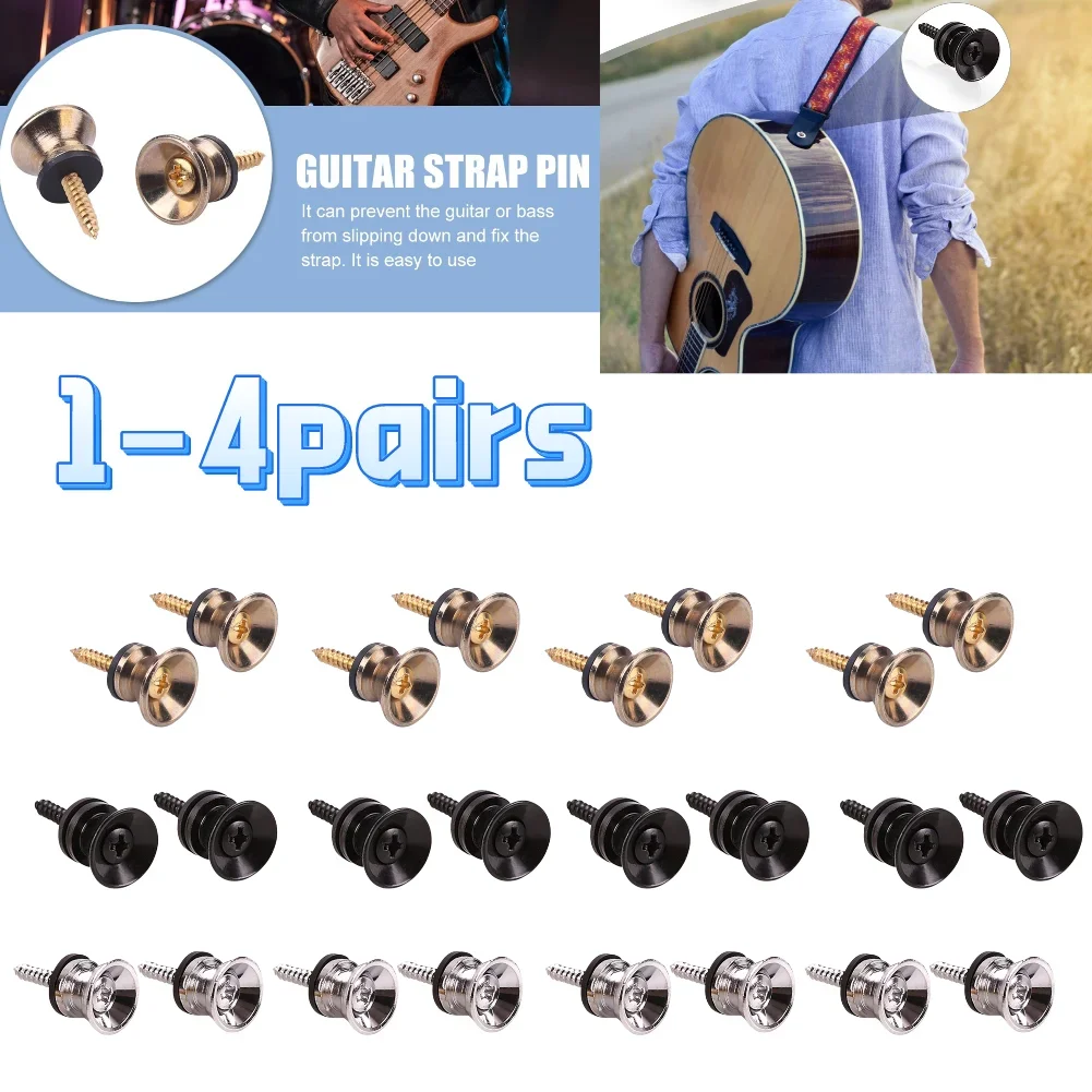 1-4er-Set Gitarren-Verriegelungen für Folk-Ukulele, Gitarrengurtschnallen, Endverschluss-Pins, Metall-Endverschluss-Teile, Zubehör