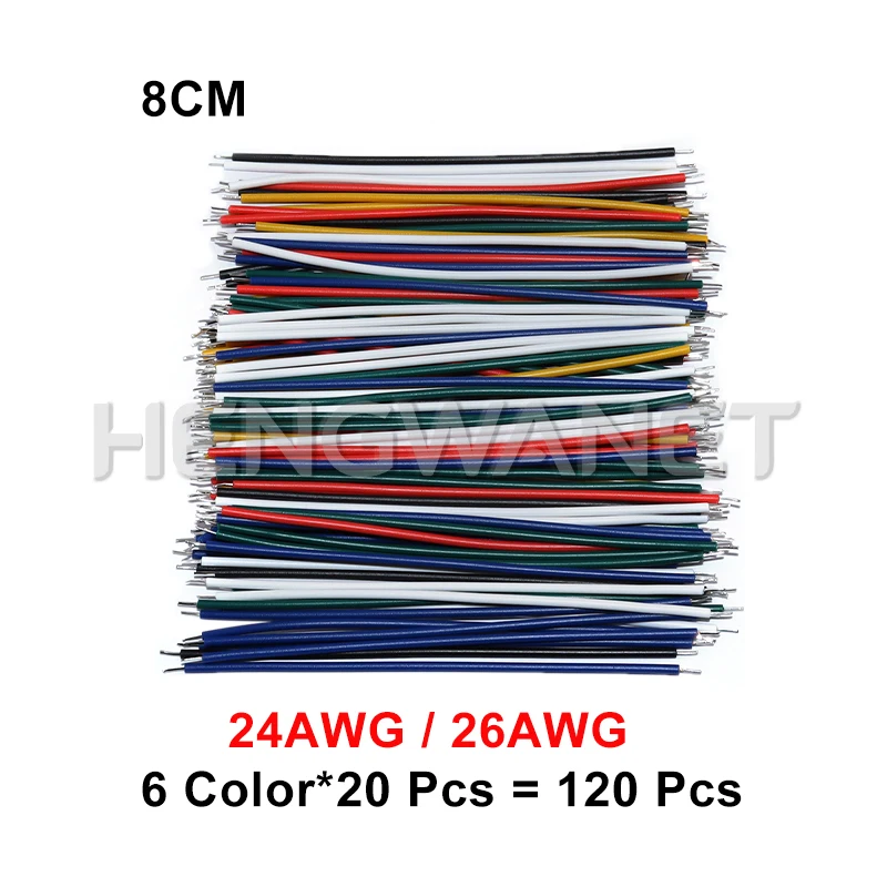 120PCS 24AWG 26AEG Tinned Wire Set Electronic Wire 6 Color Jumper DIY Kit for PCB Breadboard Cable Wires