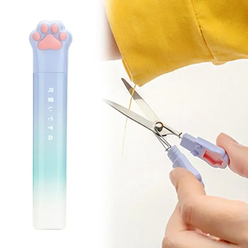 Craft Scissors For Kids Cat-Paw Shaped Craft Scissors With Cover Student Tip Scissors For Scrapbooking Art Craft Supplies Back