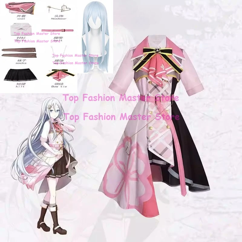

Sakura Yozaki Kanade Cosplay Costume Project SEKAI COLORFUL STAGE! Sakura Kanade Pink Dress Wig Halloween Cosplay Outfit