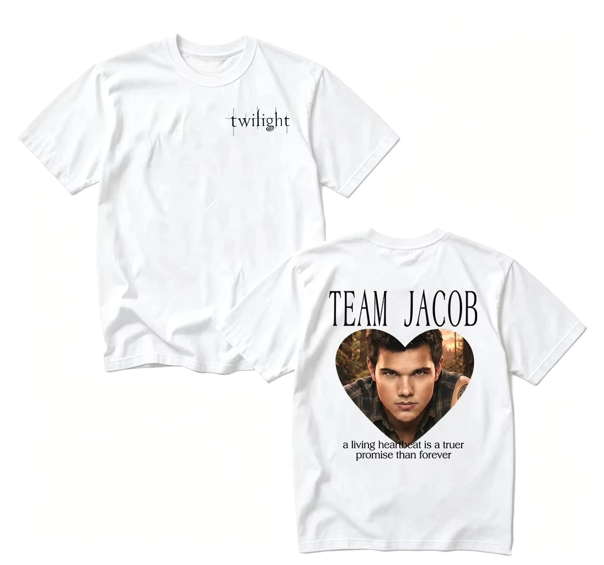 Summer Hot Sale 2026 Hot Movie Twilight Team Jacob Graphic T Shirt Unisex Vintage Fashion Cotton Top Harajuku Hip Hop T-shirt