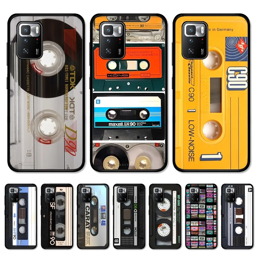 M-Magnetic Radio Tape Cassette Phone Case For Redmi Note 4 X 5 A 6 7 8 Pro T 9 Pro 9S 10 Pro 11 Pro 11S 11Epro PocoM3pro