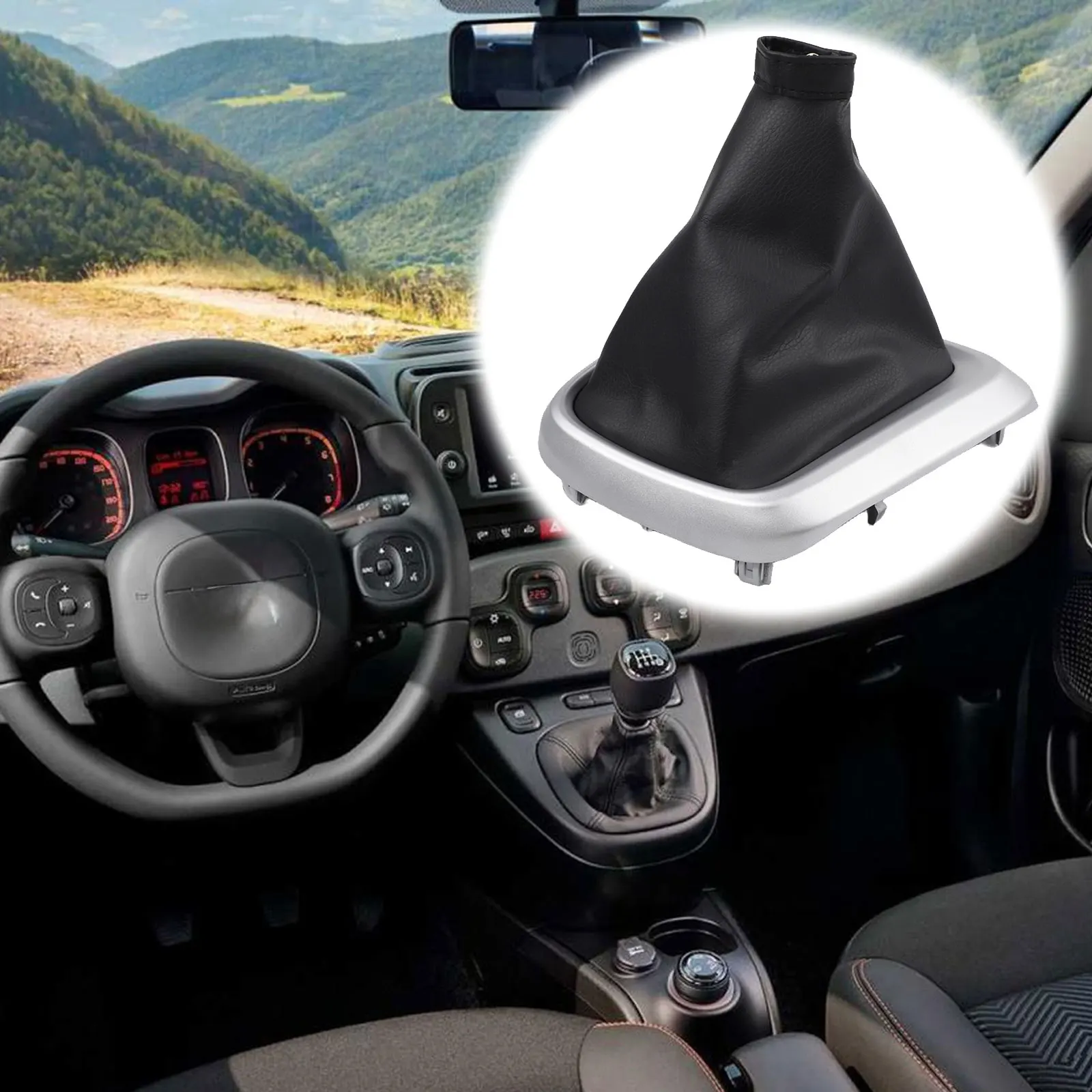 Leather Gear Boot Cover for Fiat 500L II (2015 Onward) Engineered to Match Original For Interior Design and Proportions
