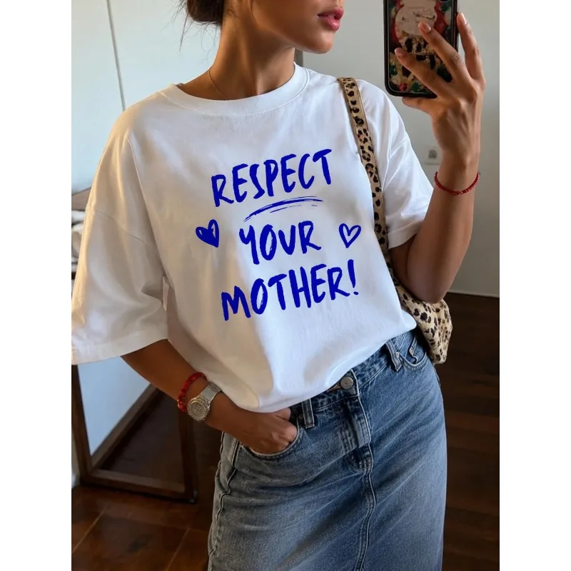 T-shirt graphique inspiré de Harry Styles - Respecte ta mère ! T-shirt d'été ample et respirant