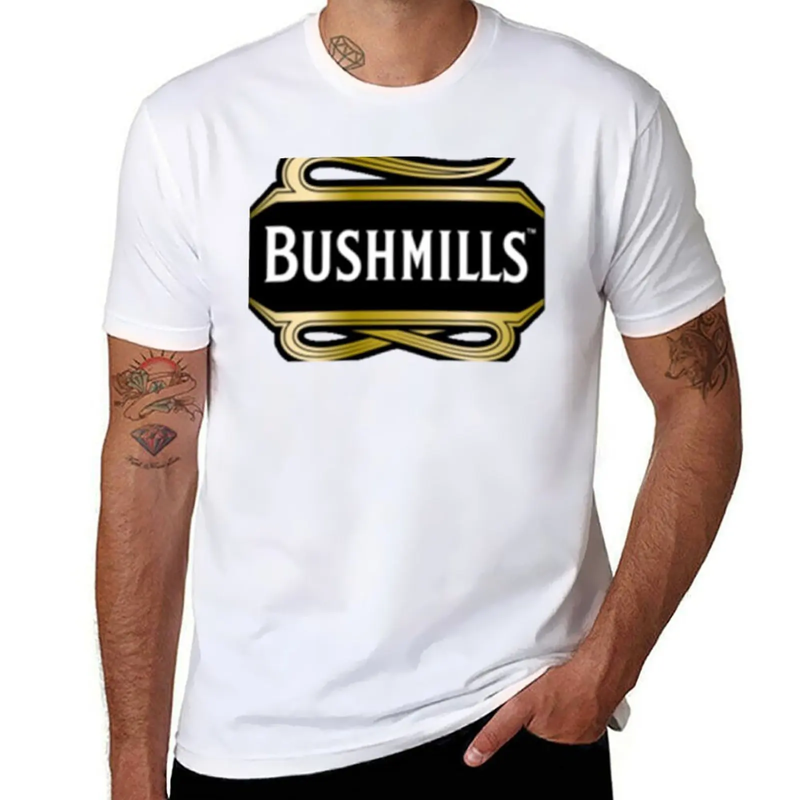 Camiseta clásica Bushmills para hombre, camisetas 100% de algodón para hombre, camiseta de marca de lujo de alta calidad