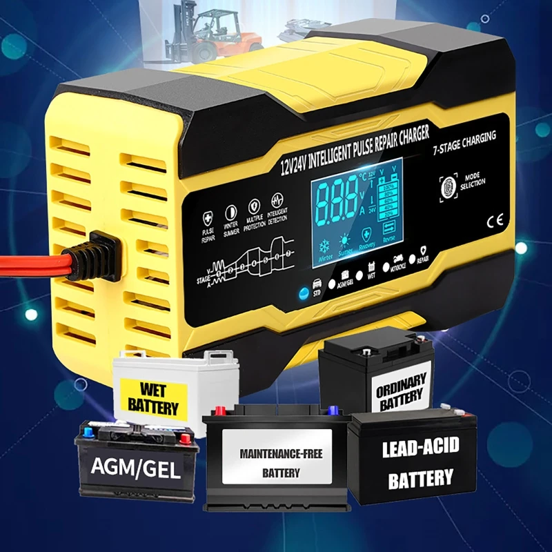 Imagem -04 - Carregador de Bateria de Carro Totalmente Automático 12v 10a 24v 5a Carregador de Reparo de Pulso de Carregamento Rápido Inteligente para Agm Gel Molhado Chumbo Ácido