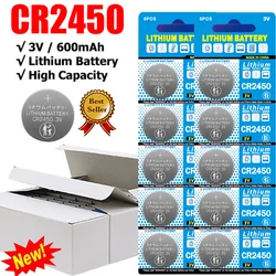 2024 New CR2450 Watch Buttom Battery KCR2450 5029LC LM2450 DL2450 ECR2450 BR2450 CR 2450 3V 600mAh Lithium Coin Cell Batteries