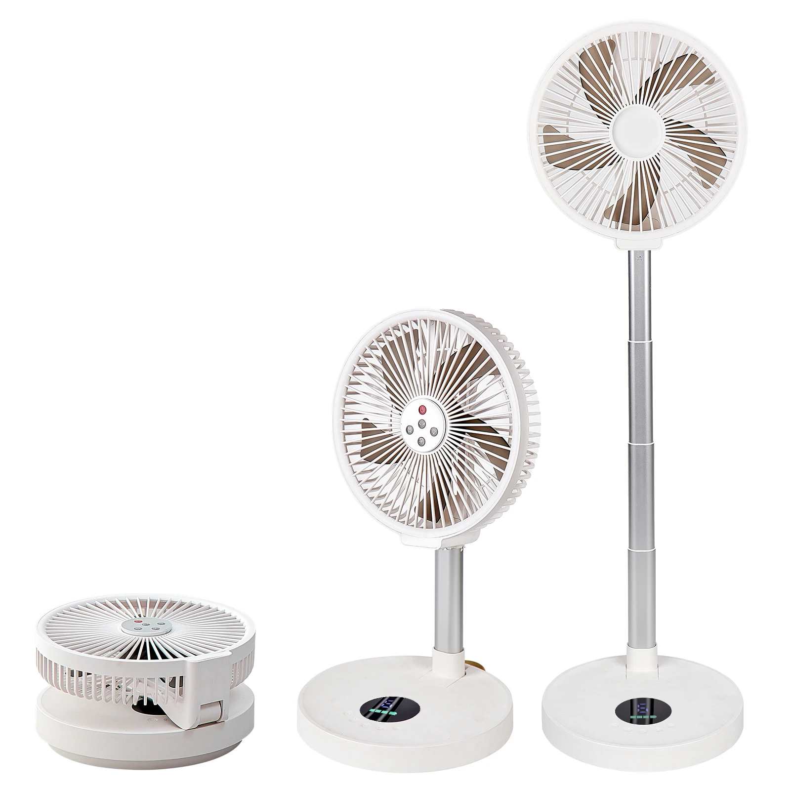 Portable Standing Fan with Remote Controller Foldable Desk Fan 10 inch fan blade Rechargeable  Powered Pedestal Fan for Camping