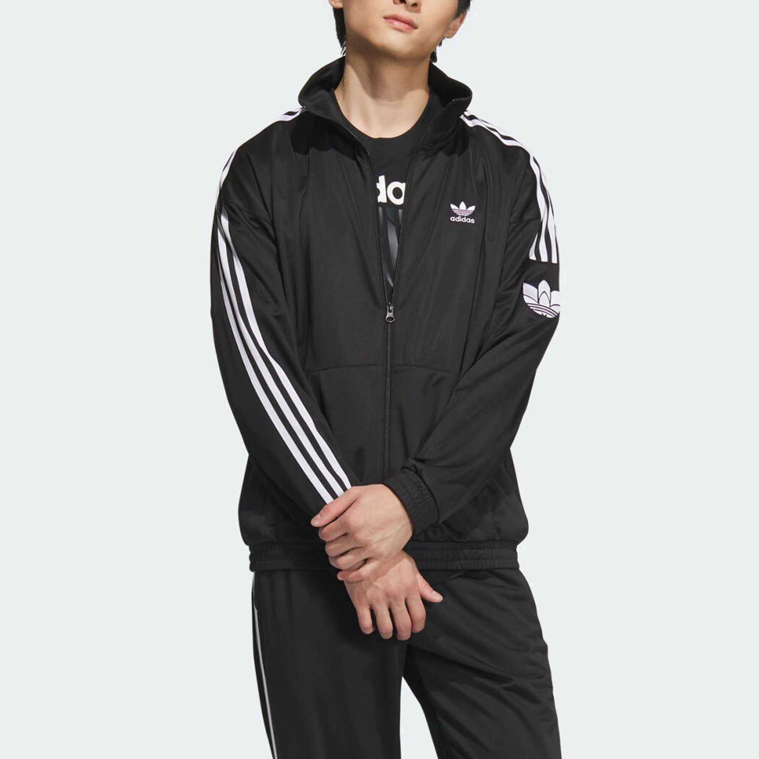 Adidas Authentic Three Leaves Men's Women's Classic Retro Sports Stand Collar Jacket JL8396