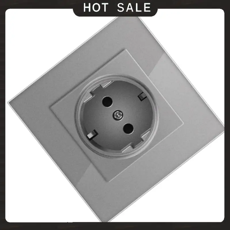 

24-Hour Delivery TV-CAT6 Wall Socket Glass Panel Mechanical Button Switch 1/2Gang 1Way Light Electrical Socket Switch