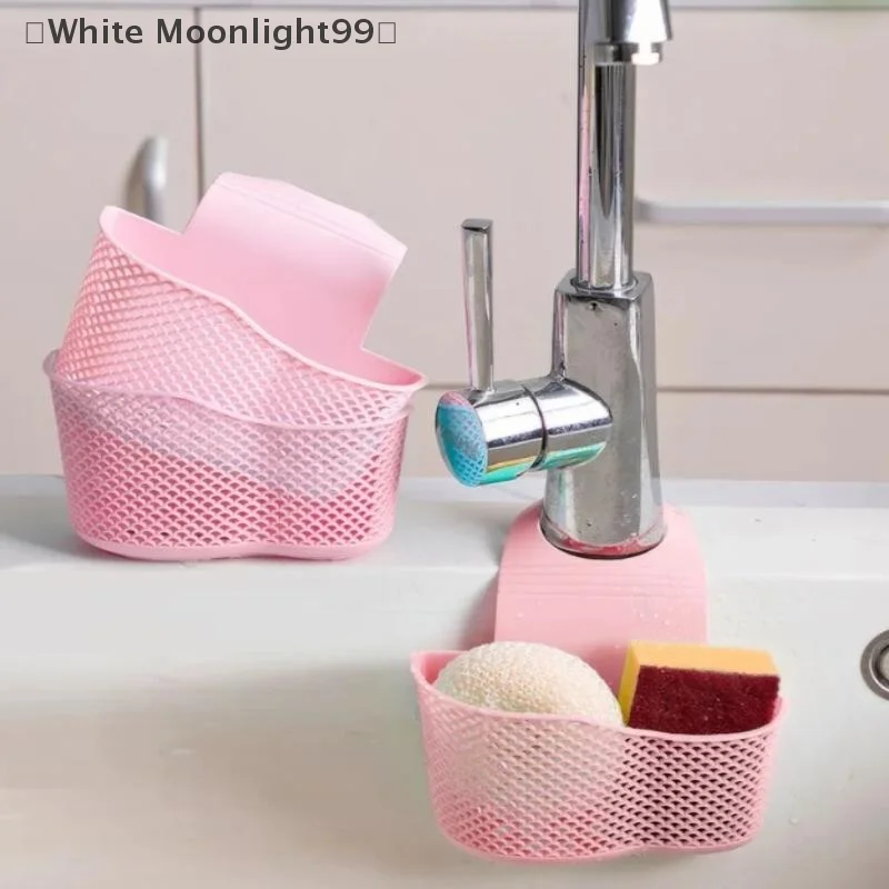 Bild 4: ómWhite Parque Waschbecken Abtropfkorb zum Aufhängen, verstellbares Küchenzubehör, Waschbeckenbeutel, Seifenschwamm, Regal, Wasserhahnhalter für Badezimmer