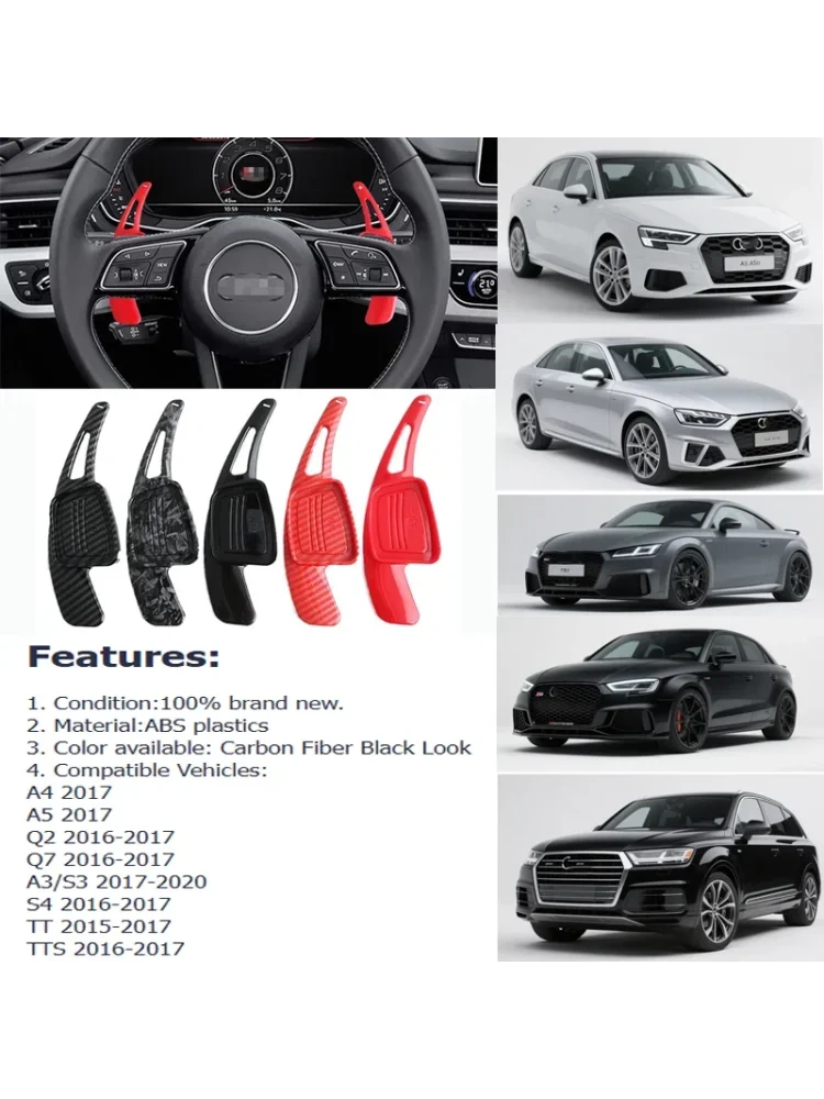 Pour Audi A3 S3 A5 S5 2017 A4 B9 Q7 2016-2017 TT TTS manette de vitesse palette changement Extension volant changement de vitesse palette manette de vitesse