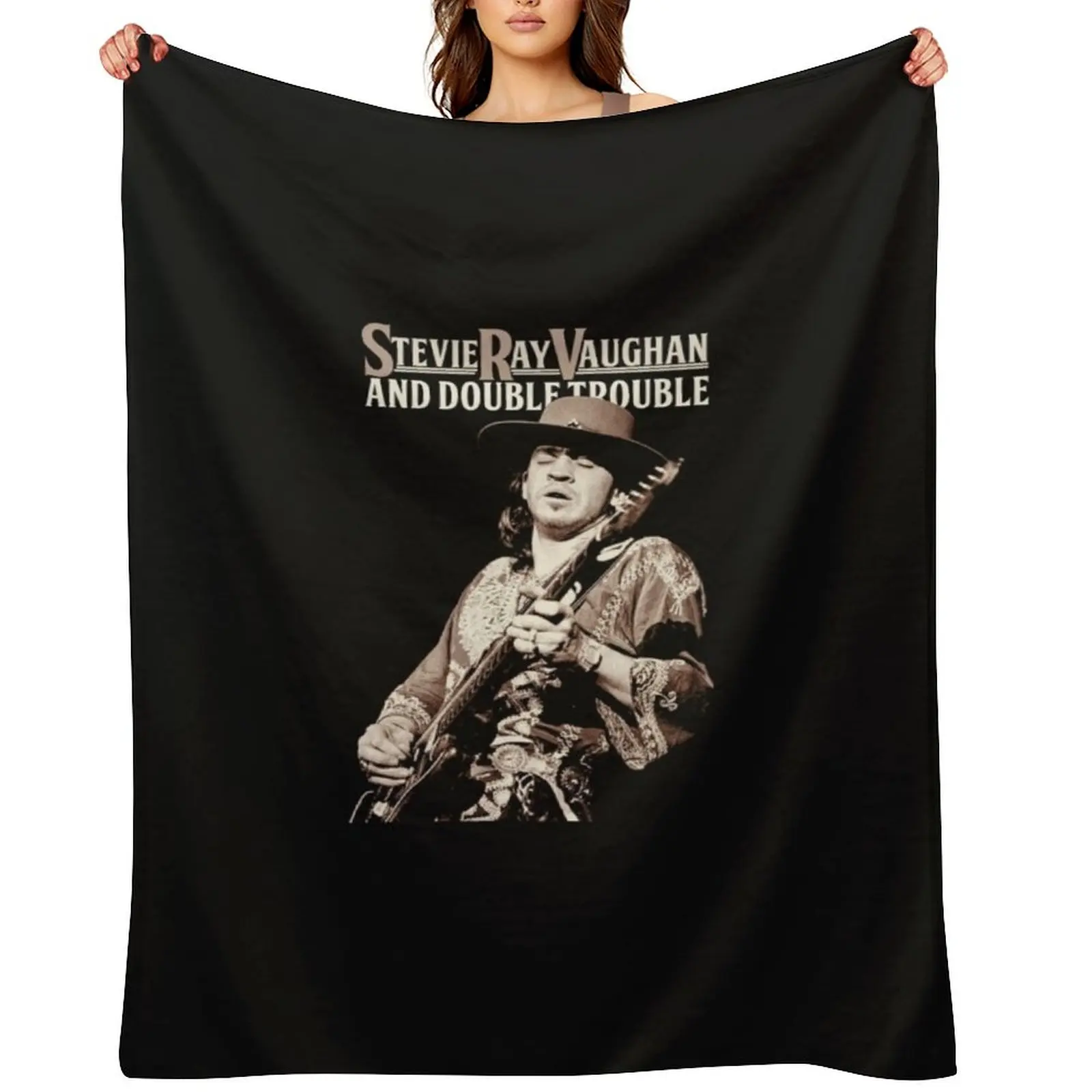 

Guitarist Blues Man Vaughan 70s Throw Blanket For Baby Furrys Multi-Purpose anime Blankets