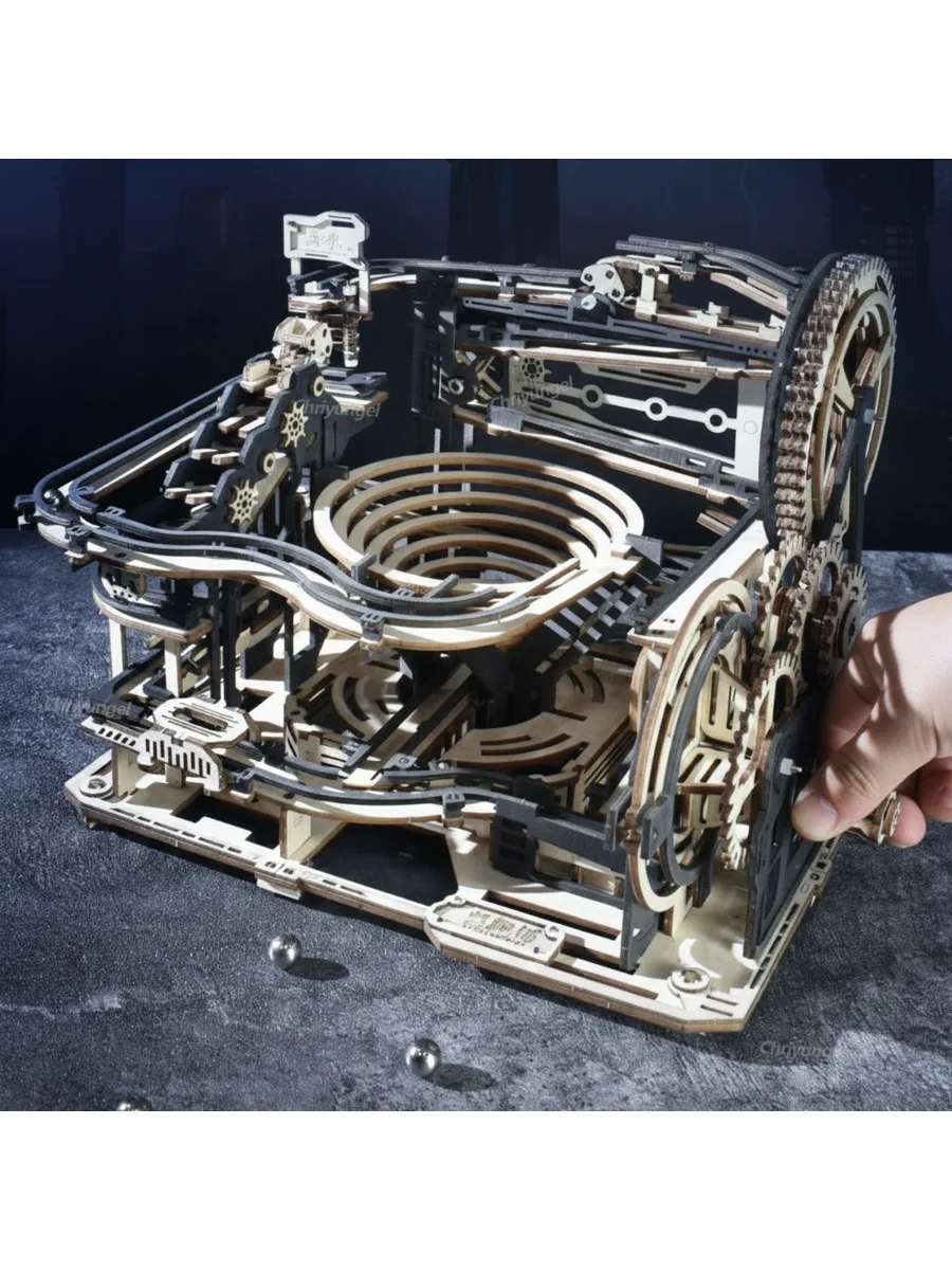 3D-Holzpuzzle DIY Marmor Run Building Modellbausatz STEM Lernbauspielzeug für Kinder Erwachsene Teenager Jungen Mädchen Geschenke