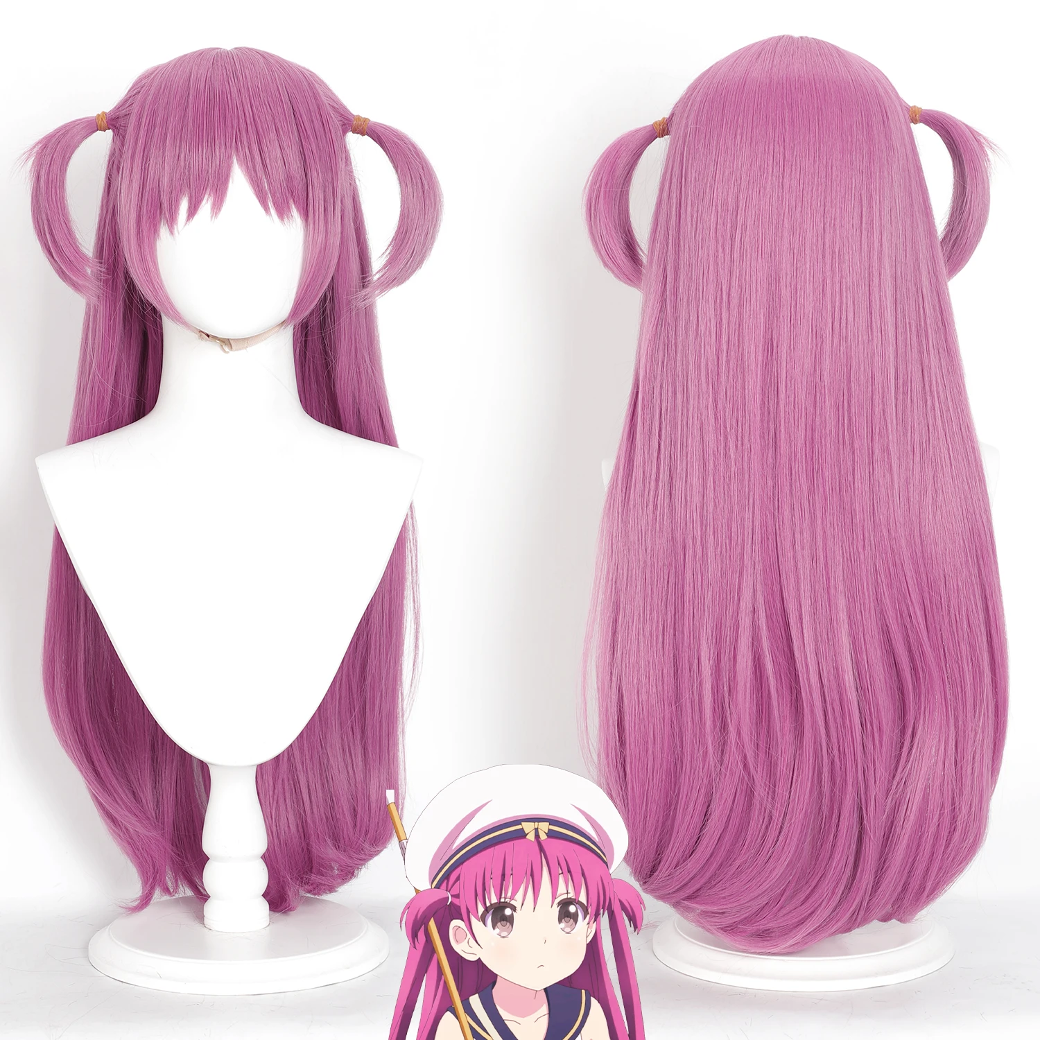 Cosplay Wig Summer Pockets Anime Wig Umi Takahara Anime Game Role-Play Wig Long Purple Synthetic Wig with Wigcap for Anime Game