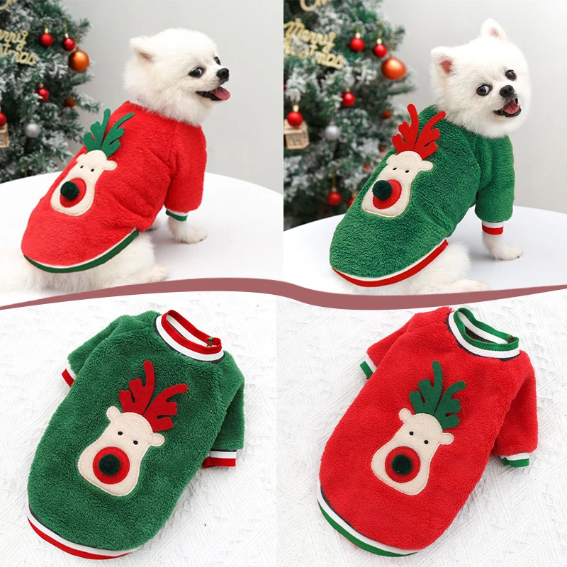 Christmas Dog Clothes Pet Clothing For Small Medium Dogs New Year Puppy Vest Shirt Christmas Chihuahua Poodle Dog Outfit Winter