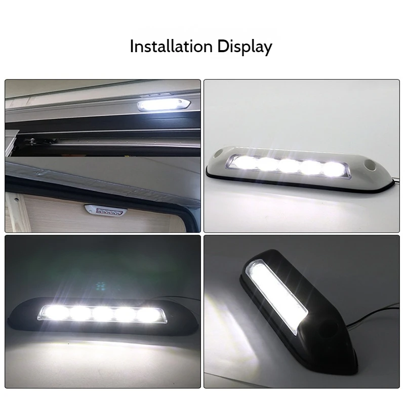 12 فولت/24 فولت RV إضاءة LED خارجية ضوء الشرفة ظلة ضوء شريط مقاوم للماء ضوء مقطورة معدات التخييم مصابيح الحائط