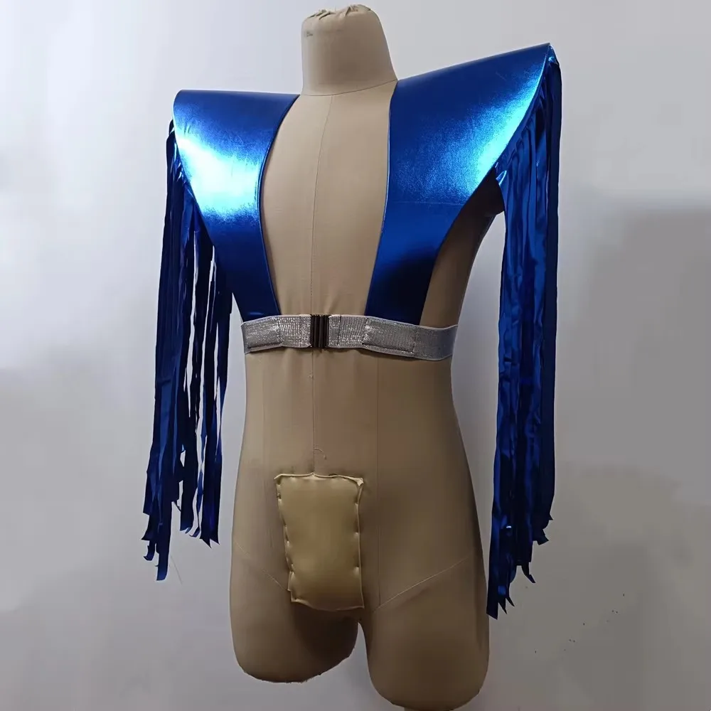 

Костюм для косплея на Хэллоуин: унисекс жилет с бахромой и накладками на плечи, аксессуары для выступлений диджеев, гоу-гоу танцовщиц и певцов на сцене