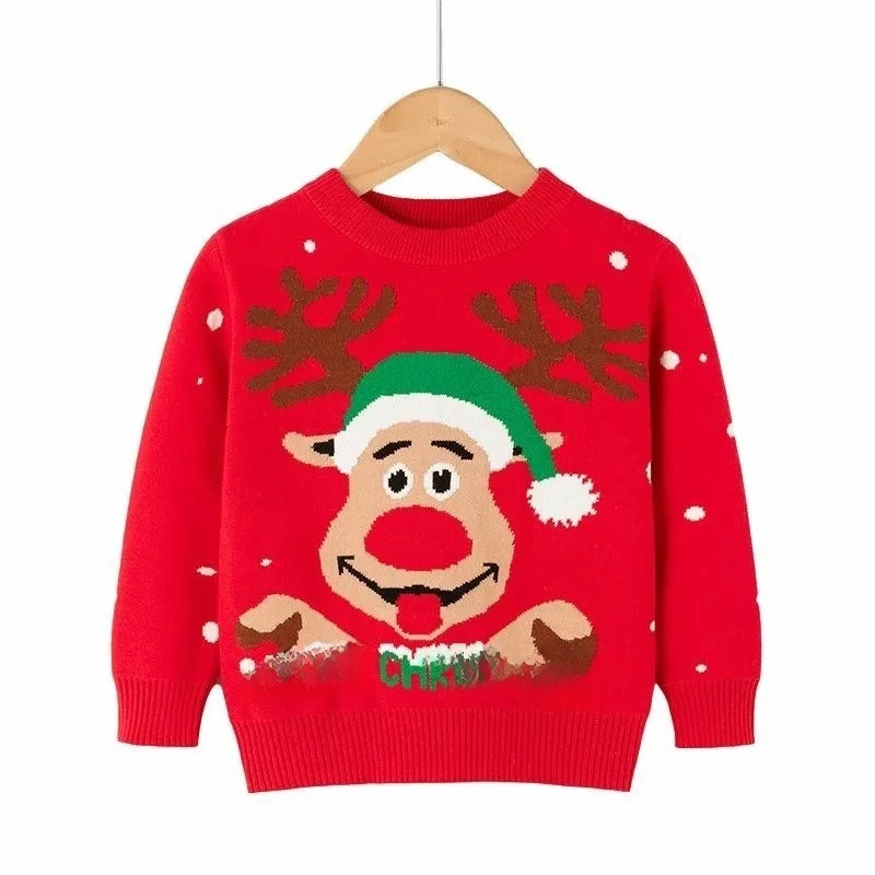 Suéter de Natal Infantil com Design de Desenho Animado para Meninos e Meninas, Roupa Festiva Unissex Confortável em Material ...