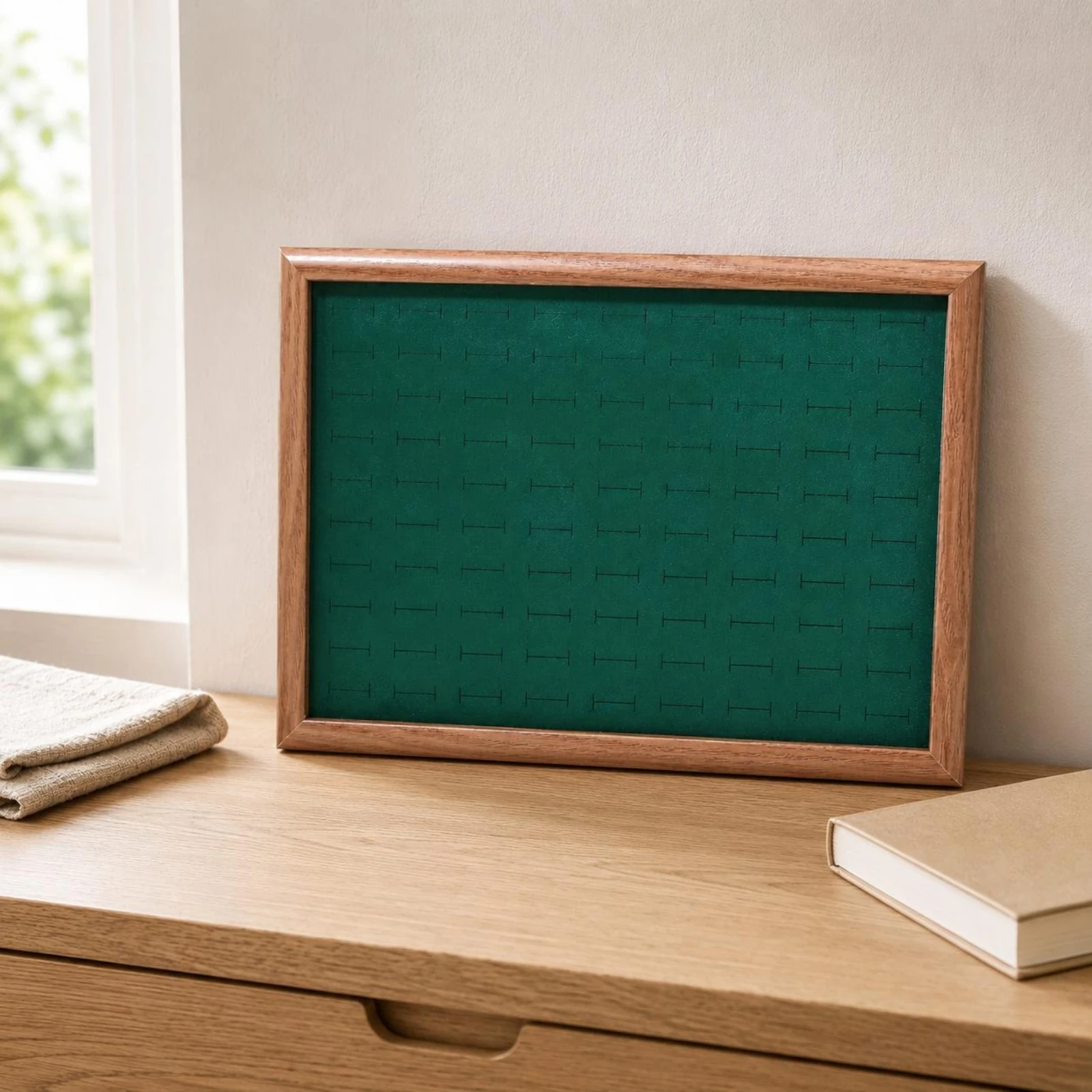 Band Slot Tray 90 Slots Wooden Band Tray Small Item Holder Rectangular Flat Back