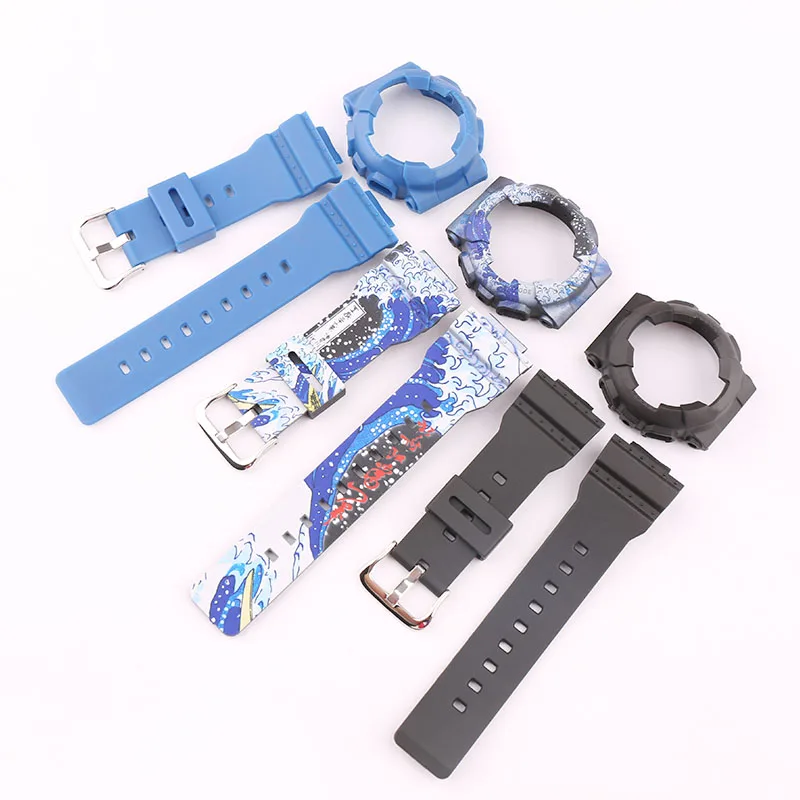 Watch Accessories Resin strap Case 14mm pin buckle for BABY-G BA-110 111 112 120 130 125 135 Women\'s sports waterproof strap