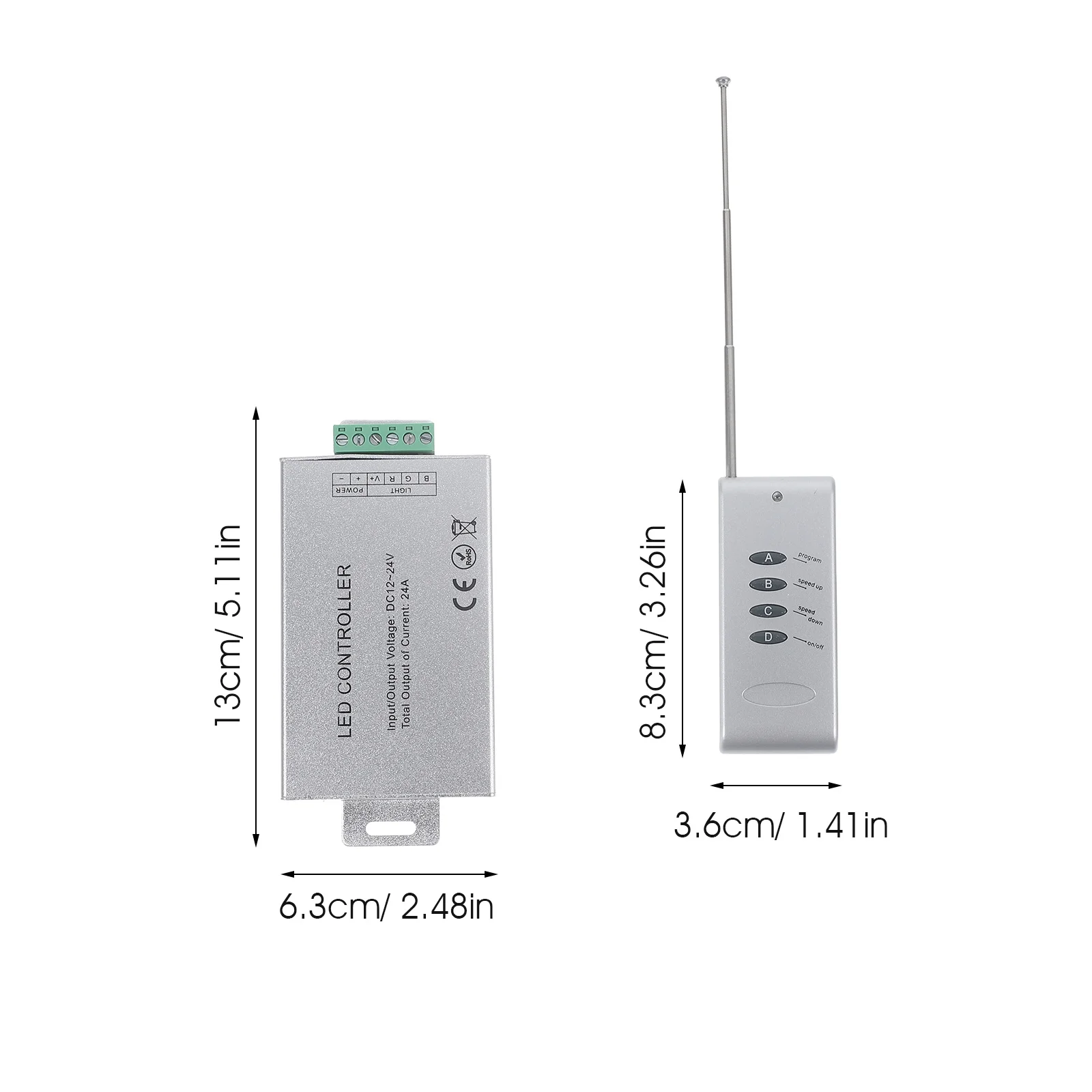 وحدة تحكم Led تيار مستمر 12-24 فولت 24A لأضواء شريط Ws2812B نطاق 20 متر بدون اتجاه جهاز تحكم عن بعد لاسلكي #5