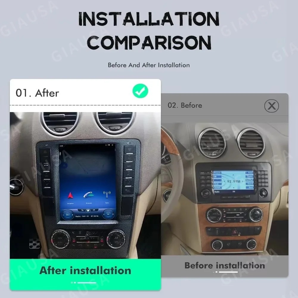 For Mercedes Benz ML W164 W300 ML350 ML450 ML500 GL X164 G320 GL350 GL450 GL500 2005-2011 Android 13 Car Radio GPS Carplay Audio