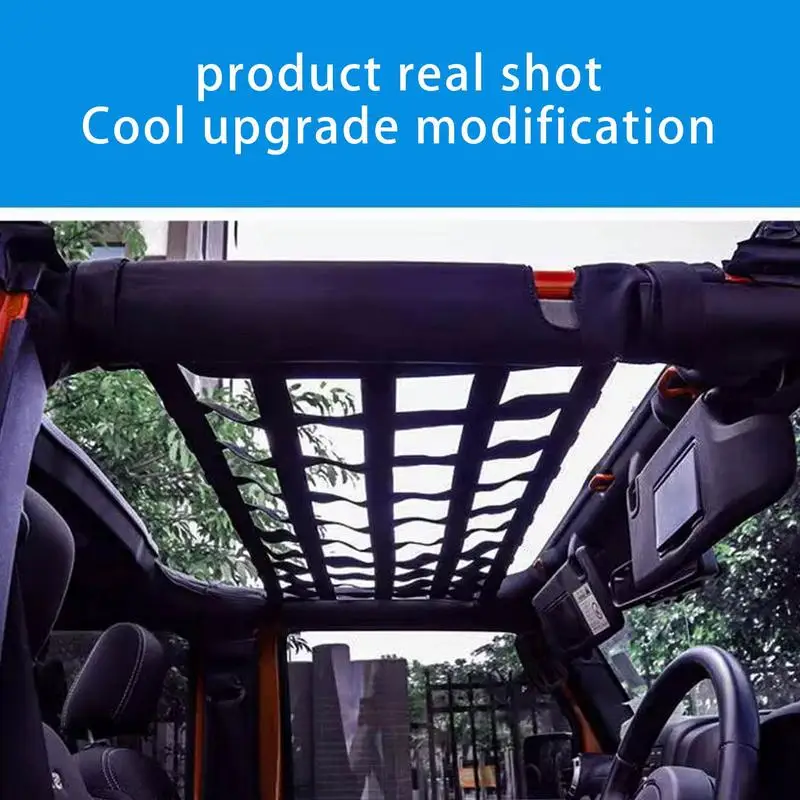 Cargo Net Hammock Car Top Net 61.4x19.7 Inches Car Roof Net Car Hammock Storage Car-Net Accessories For Self-Driving Tour Hiking