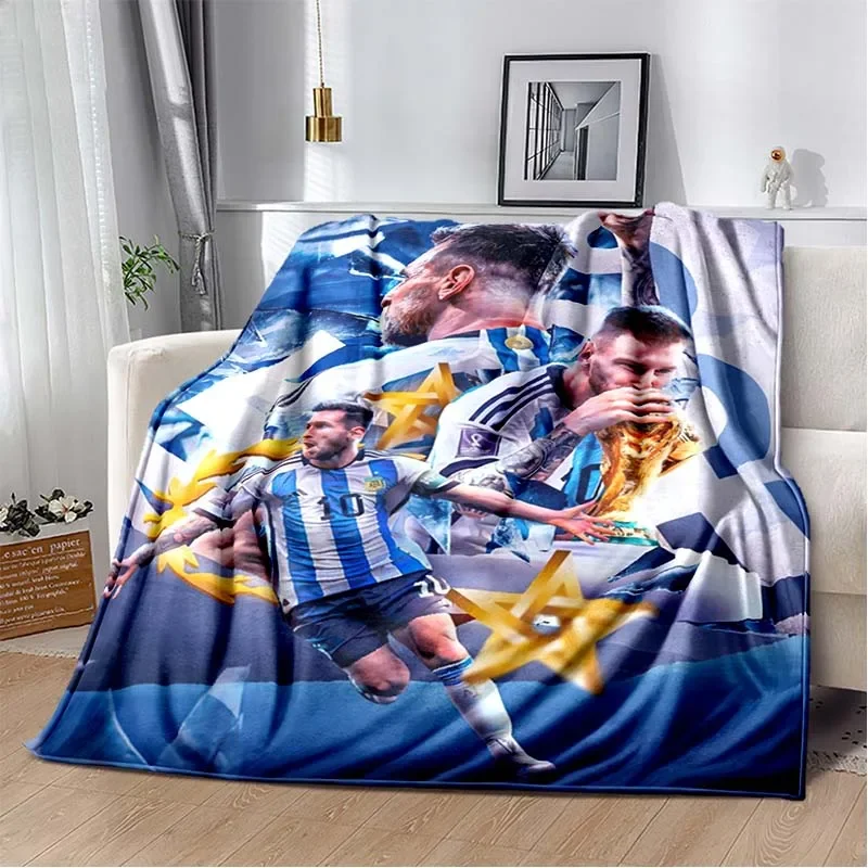 Football superstar L-Leo-Messi-i flannel adult and children\'s blanket sofa bed decoration blanket portable blanket gift