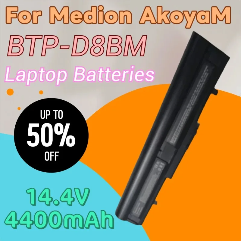 

Высококачественный новый аккумулятор BTP-D8BM 14,4 В 4400 мАч для Medion AkoyaM DFBM MD97404 P6630 E6213 26 D98560