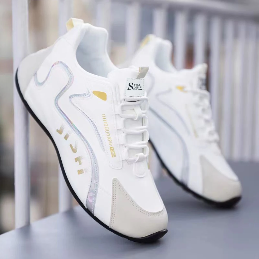 Men's Leather Upper Sneakers High-end Travel Shoes Fashionable And Versatile Autumn Men's Sports And Leisure Shoes
