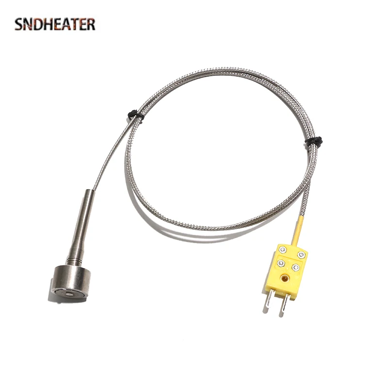 SNDHEATER Type K Strong Magnetic Adsorption Thermocouple Sensor PT100 Plug 1M 2M 3M 4M 5M Wire Stainless Steel Hammer Type Probe