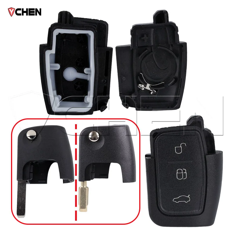 Remote Key NO/4D60/4D63 40/80 Chip fit Ford Focus Mk2 Mk3 Mk4 Fiesta Mondeo Ranger Fusion C S Max 433Mhz HU101 FO21 Flip Key Fob