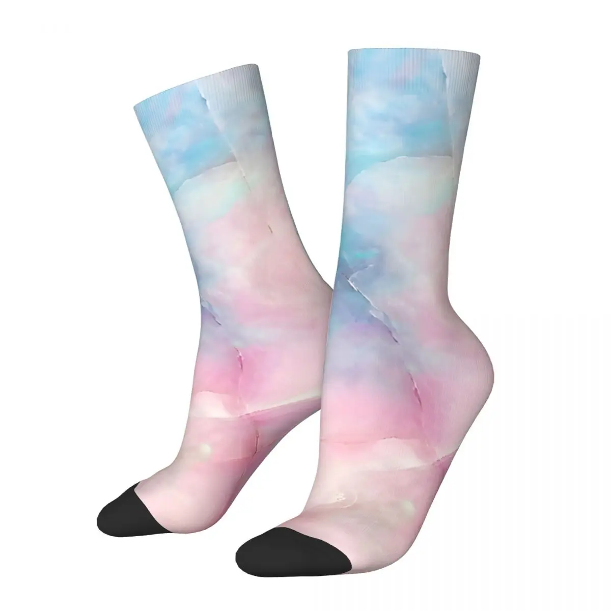 

Retro Iridescent Marble Men's compression Socks Unisex Street Style Seamless Printed Novelty Crew Sock