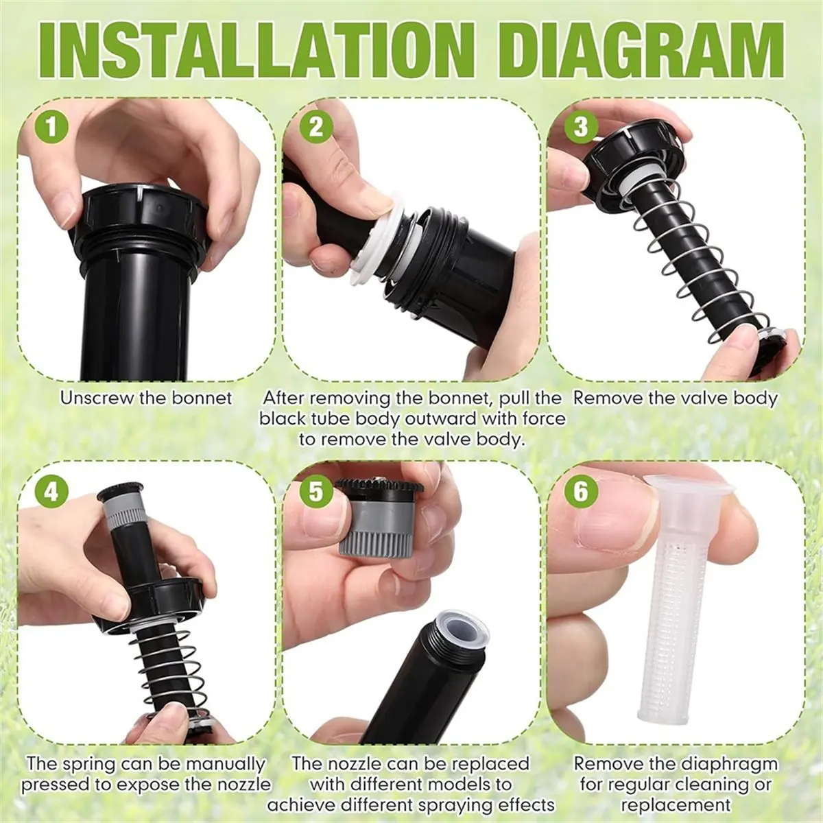 10 Pack 4 Inch Retractable Sprinkler Heads for 1800 Series Efficient Lawn Irrigation Adjustable Sprinkler Radius