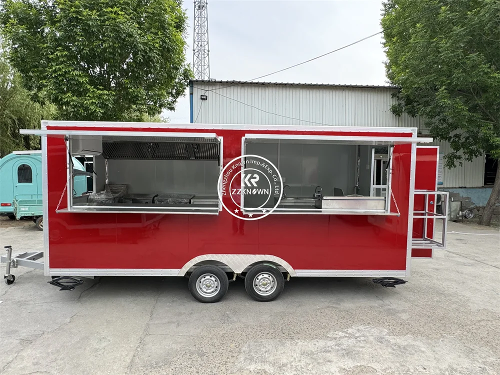 Mobile Food Truck Fully Equipped Pizza Ice Cream Coffee Shop With Full Kitchen Hot Dog Food Vending Cart Trailer For Sale
