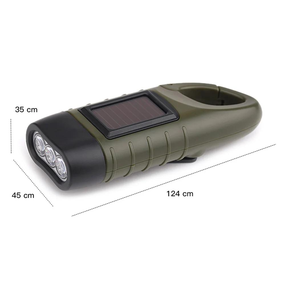 Potente linterna LED de mano con manivela, equipo de supervivencia al aire libre, recargable, carga Solar, para pesca, canoa y senderismo