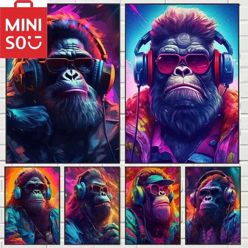 Singant Graffiti Singing Monkey Canvas Painting: The Ultimate Street Art Statement for Modern Interiors