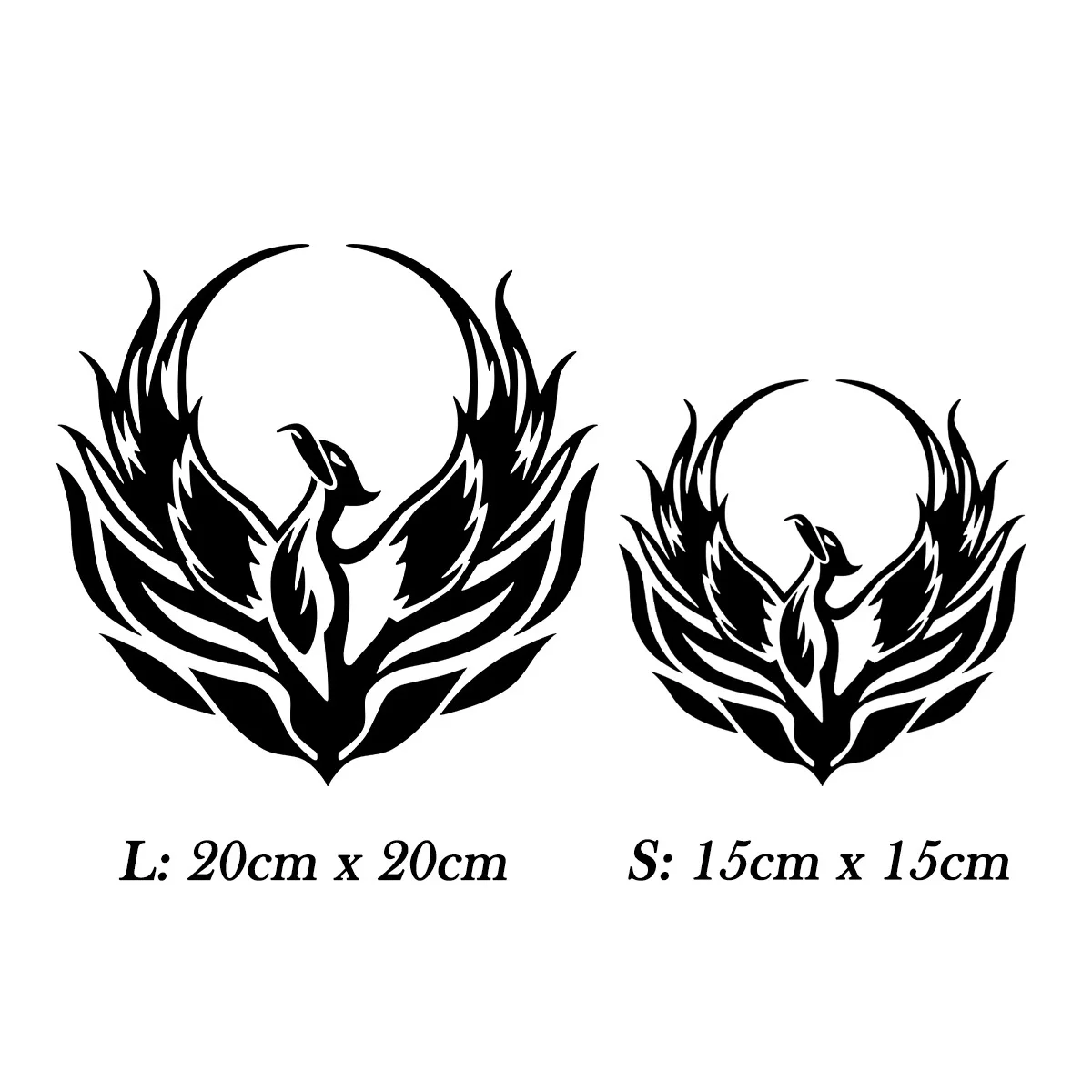 2Pcs/Set Phoenix Fire Bird Vinyl Stickers Waterproof Myth Decals For Car Motorcycle Laptop Helmet Silver/Red/Black/Holographic view 2