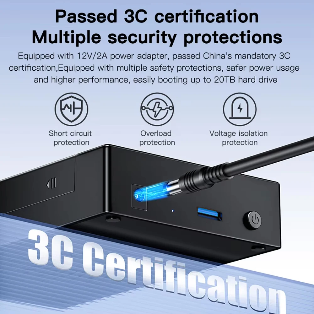 3,5-дюймовый корпус для жесткого диска SATA-USB3.0 SSD-адаптер с поддержкой внешнего жесткого диска емкостью 22 ТБ для корпуса жесткого диска SSD 2,5 дюйма 3,5 дюйма для ноутбука ПК