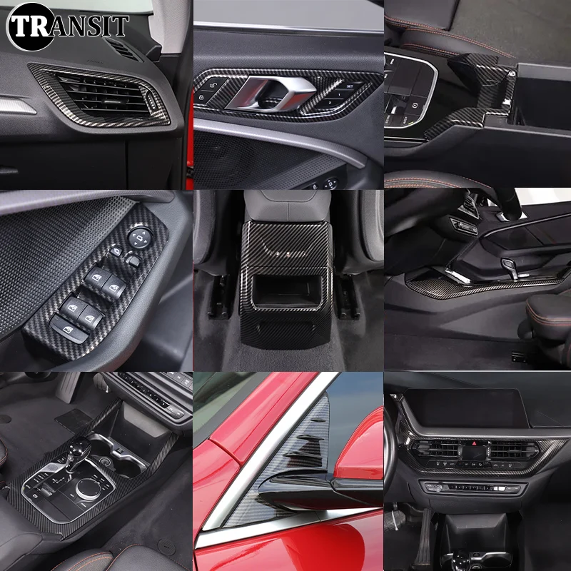 

For BMW 1 Series 2 Series F40 F44 2020-2024 ABS Carbon Fiber Style Auto Glass Lift Frame Decorative Cover Interior Accessories