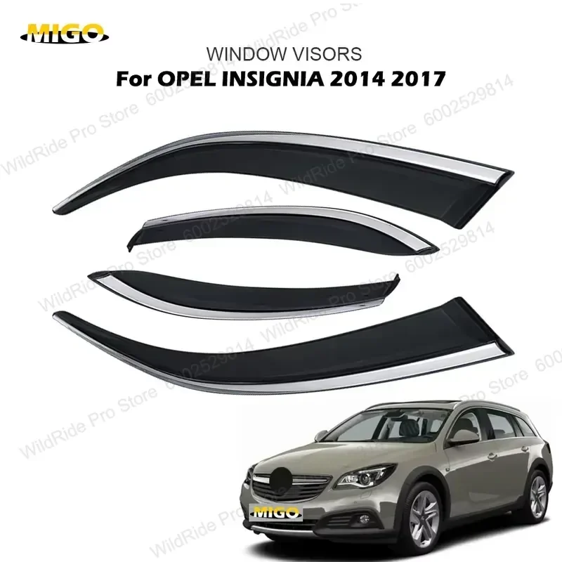 All Weather Protection Car Side Window Vent Visor Rain Guard for OPEL INSIGNIA 2014-2017