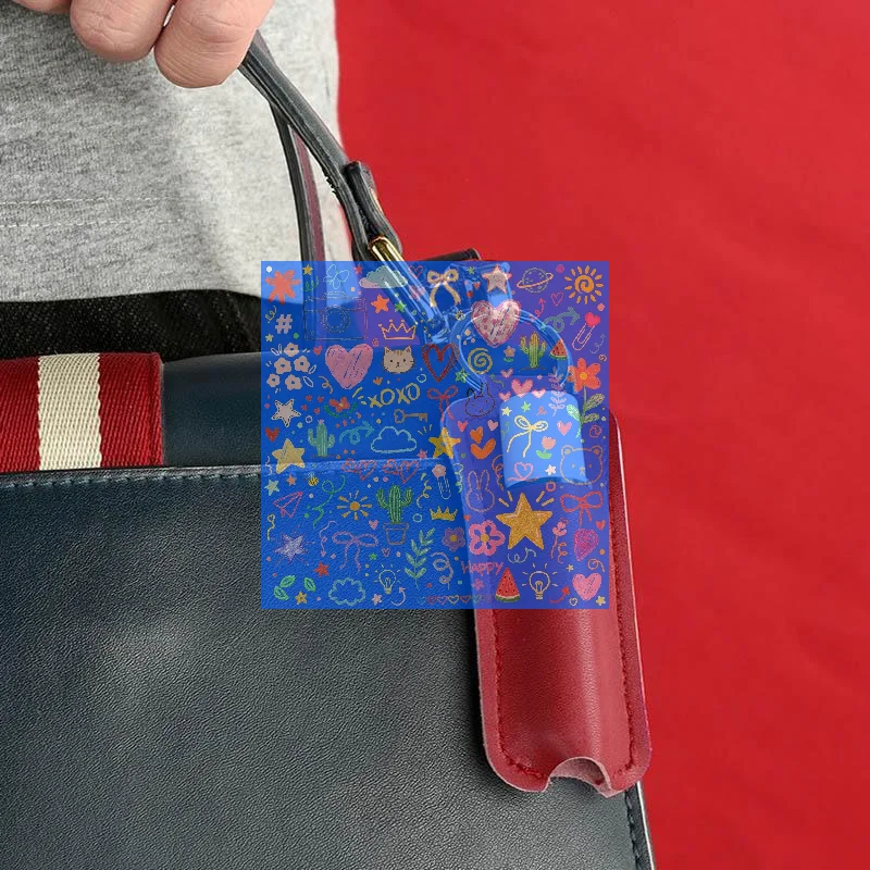 1Pcs PU Leather Lipstick Keychain Bag Colorful Key Holder Lip Balm Case Simple Keychain Holder