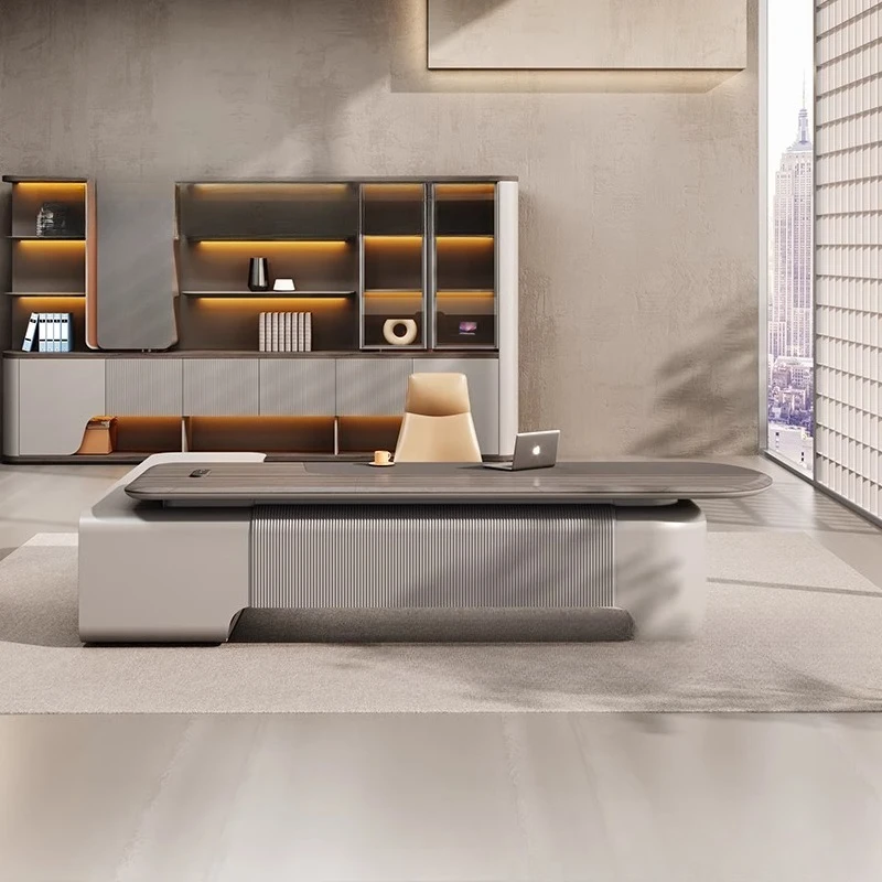 

Легкий роскошный элитный офисный стол Boss President's. Компьютерный стол. Простой и современный.